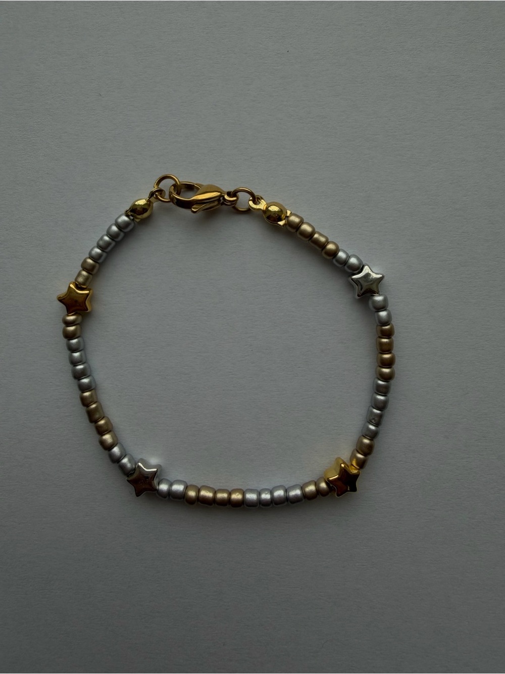 Gold & Silver Star Bead Bracelet - Women's Jewelry